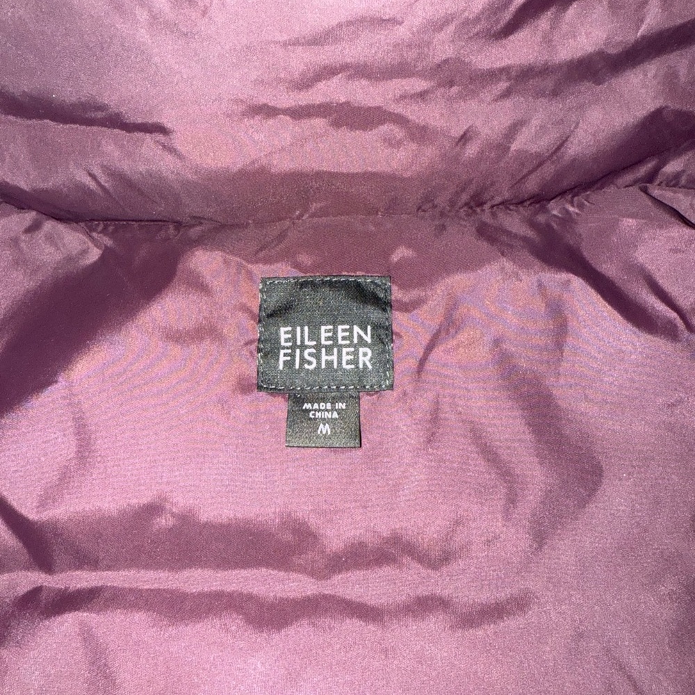 Eileen Fisher Plum/Eggplant Hooded Puffer Vest - Picture 4 of 9